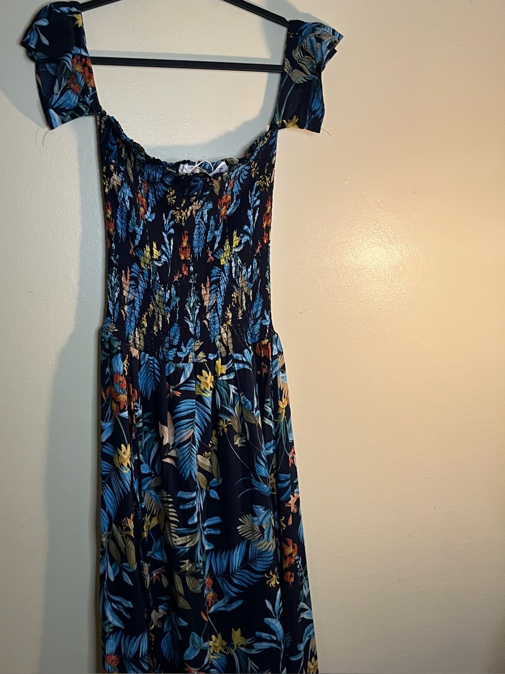 On The Road Navy Tropical Floral Maxi Dress